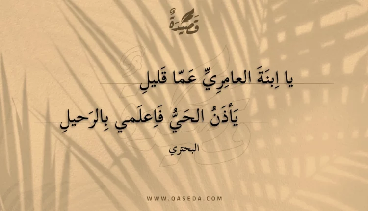 قصيدة يا ابنة العامري عما قليل