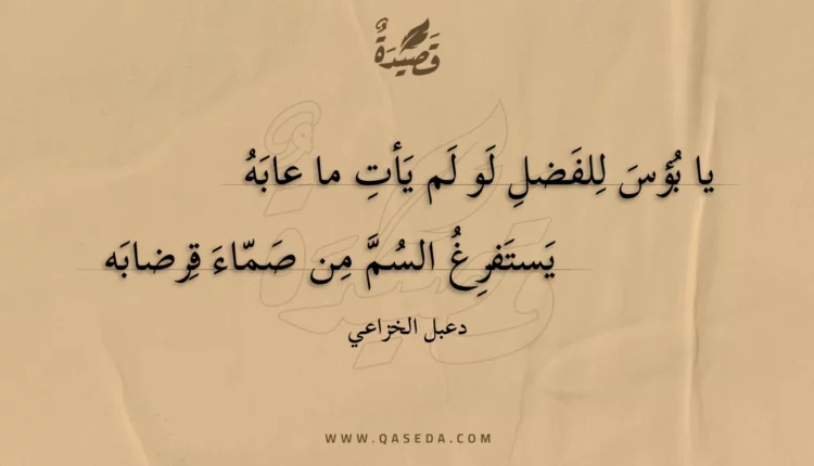 قصيدة يا بؤس للفضل لو لم يأت ما عابه
