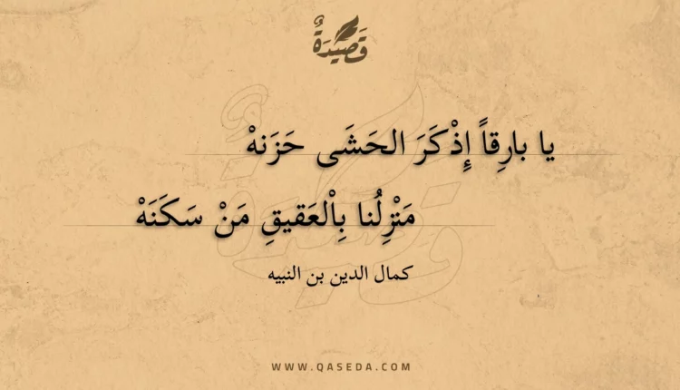 قصيدة يا بارقا إذكر الحشى حزنه
