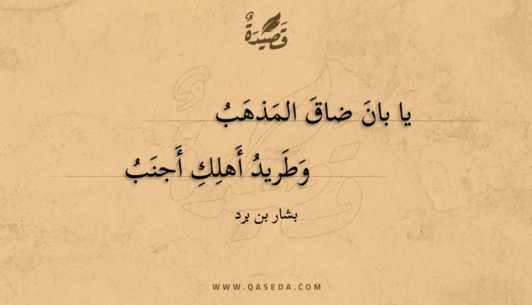 قصيدة يا بان ضاق المذهب