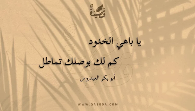 قصيدة يا باهي الخدود