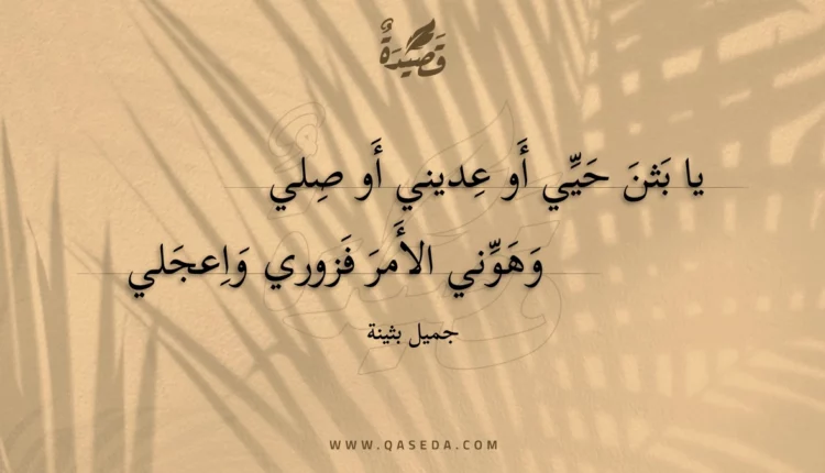قصيدة يا بثن حيي أو عديني أو صلي