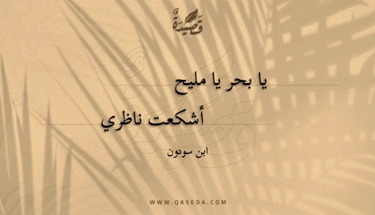 قصيدة يا بحر يا مليح