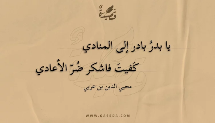 قصيدة يا بدر بادر إلى المنادي