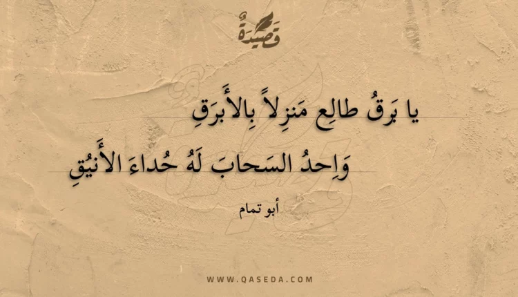 قصيدة يا برق طالع منزلا بالأبرق