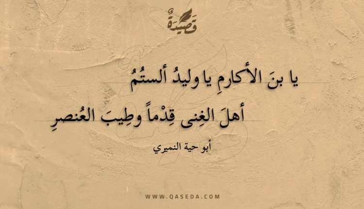 قصيدة يا بن الأكارم يا وليد ألستم