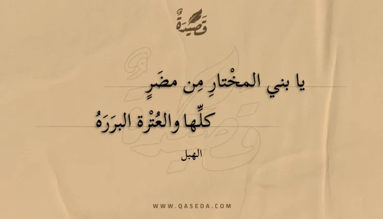 قصيدة يا بني المختار من مضر