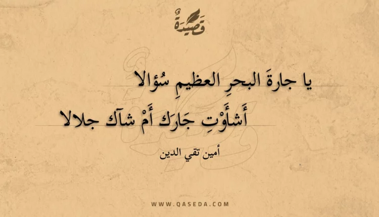 قصيدة يا جارة البحر العظيم سؤالا