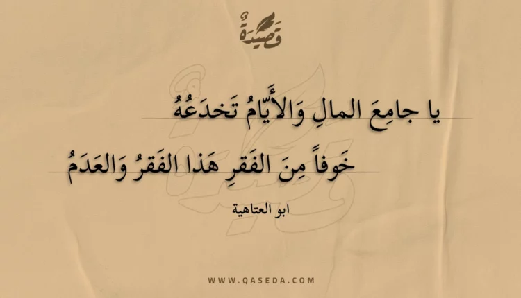 قصيدة يا جامع المال والأيام تخدعه