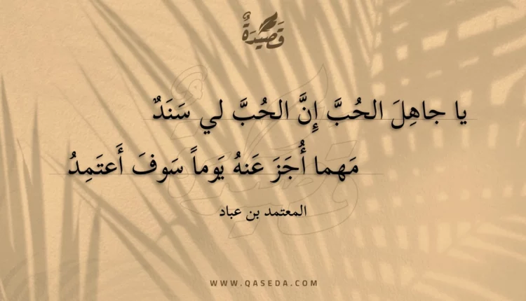 قصيدة يا جاهل الحب إن الحب لي سند