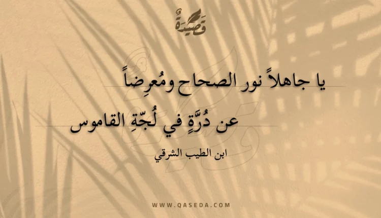 قصيدة يا جاهلا نور الصحاح ومعرضا