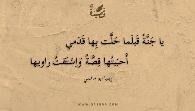 قصيدة يا جنة قبلما حلت بها قدمي