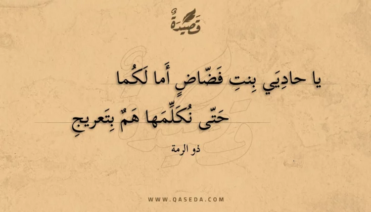 قصيدة يا حاديي بنت فضاض أما لكما