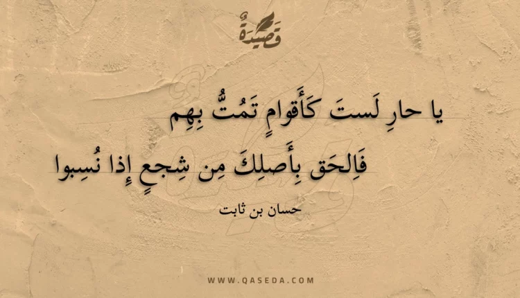 قصيدة يا حار لست كأقوام تمت بهم
