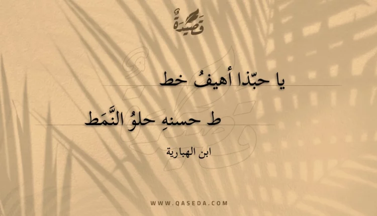 قصيدة يا حبذا أهيف خطط