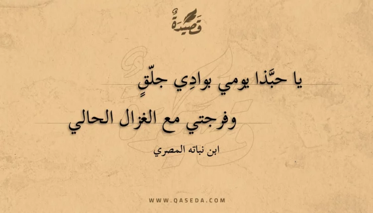 قصيدة يا حبذا يومي بوادي جلق