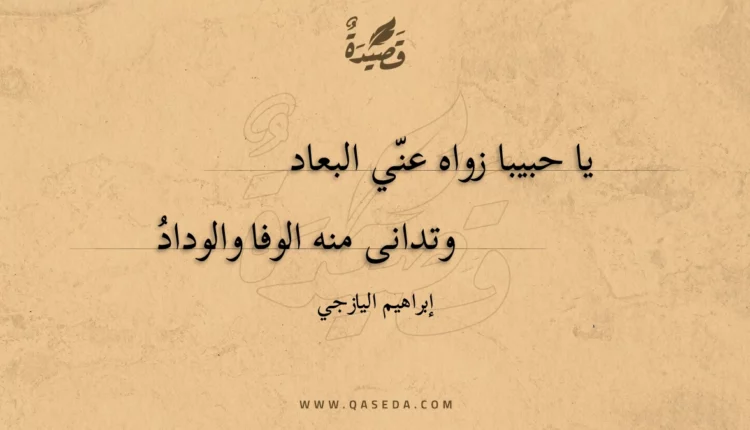 قصيدة يا حبيبا زواه عني البعاد