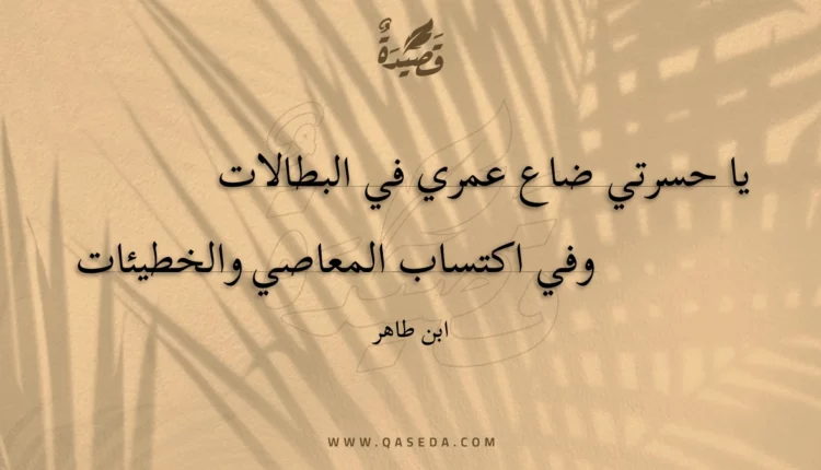 قصيدة يا حسرتي ضاع عمري في البطالات