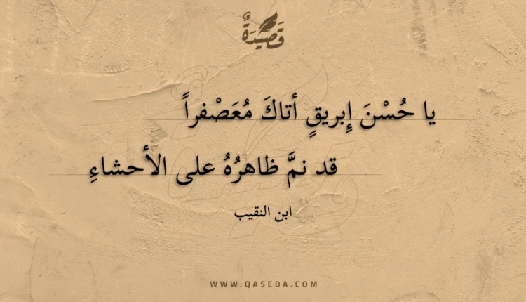 قصيدة يا حسن إبريق أتاك معصفرا