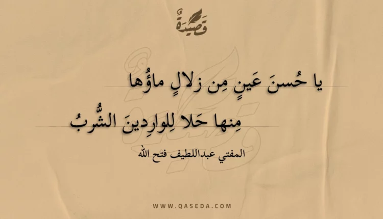 قصيدة يا حسن عين من زلال ماؤها
