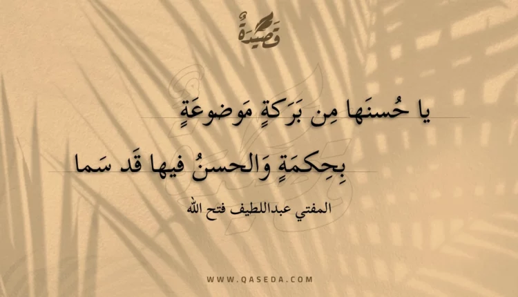 قصيدة يا حسنها من بركة موضوعة