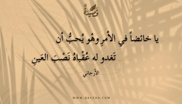 قصيدة يا خائضا في الأمر وهو يحب أن