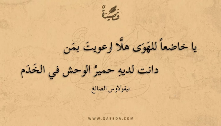 قصيدة يا خاضعا للهوى هلا ارعويت بمن