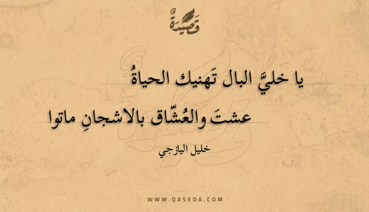 قصيدة يا خلي البال تهنيك الحياة