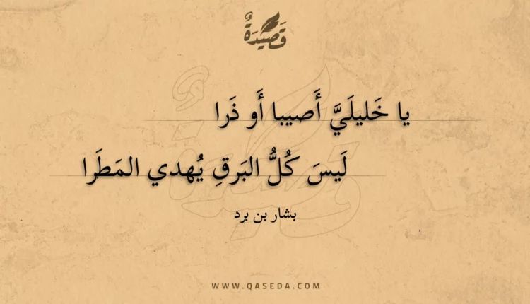 قصيدة يا خليلي أصيبا أو ذرا