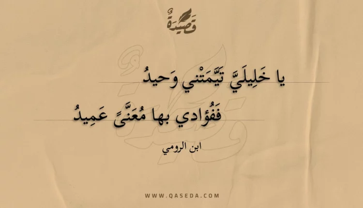 قصيدة يا خليلي تيمتني وحيد