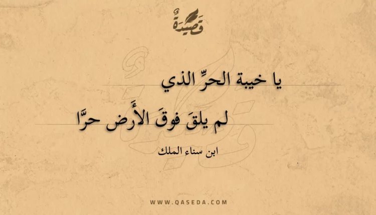 قصيدة يا خيبة الحر الذي