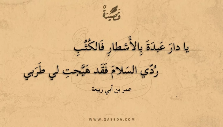 قصيدة يا دار عبدة بالأشطار فالكثب
