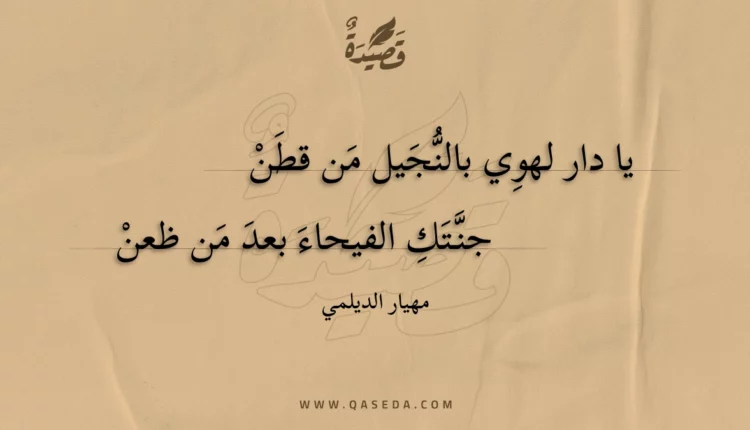 قصيدة يا دار لهوي بالنجيل من قطن
