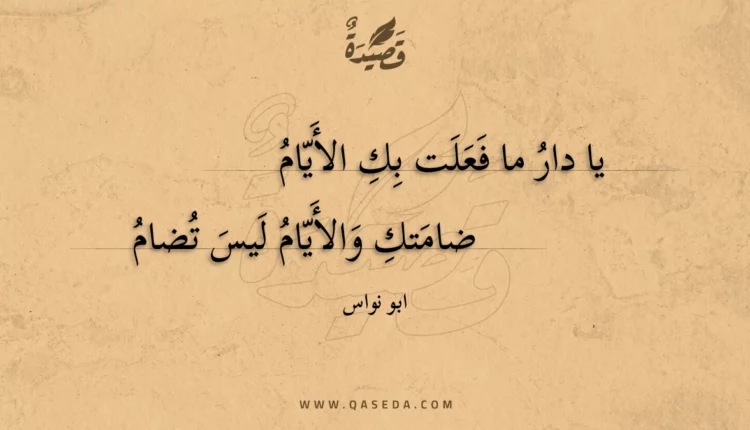 قصيدة يا دار ما فعلت بك الأيام