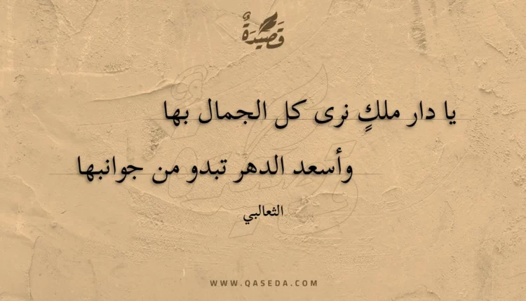 قصيدة يا دار ملك نرى كل الجمال بها