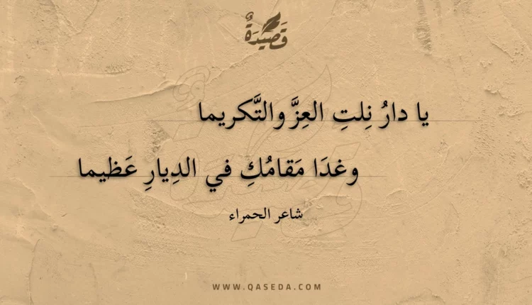 قصيدة يا دار نلت العز والتكريما