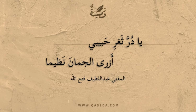 قصيدة يا در ثغر حبيبي