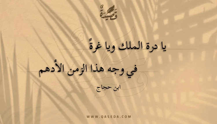 قصيدة يا درة الملك ويا غرة
