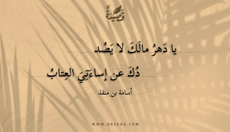 قصيدة يا دهر مالك لا يصددك