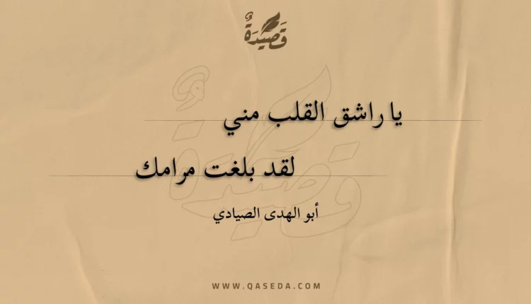 قصيدة يا راشق القلب مني