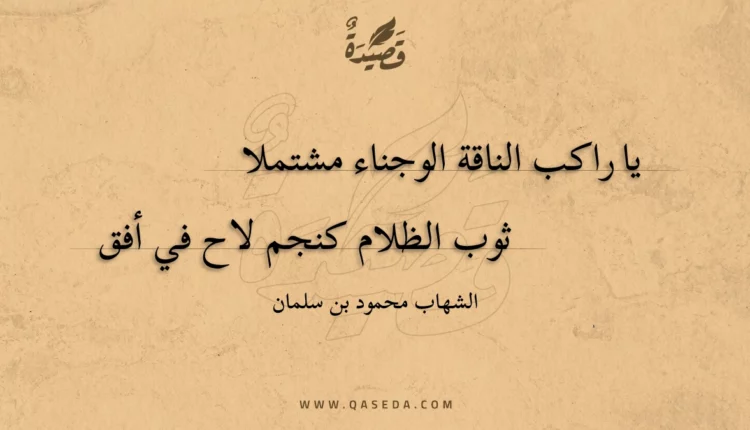 قصيدة يا راكب الناقة الوجناء مشتملا