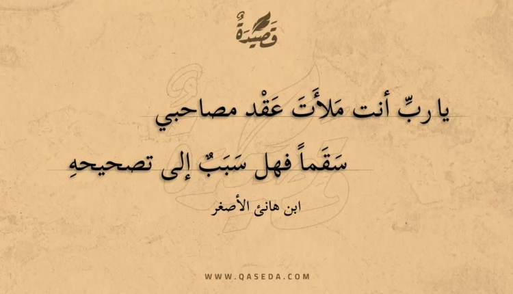 قصيدة يا رب أنت ملأت عقد مصاحبي