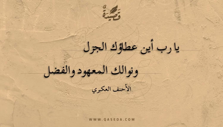 قصيدة يا رب أين عطاؤك الجزل