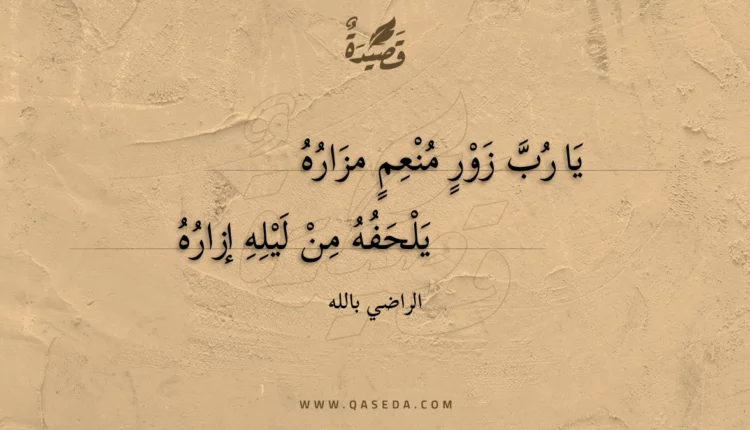 قصيدة يا رب زور منعم مزاره