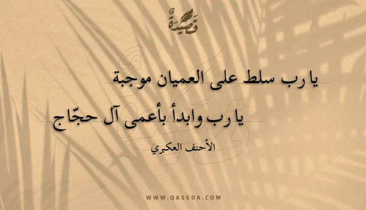 قصيدة يا رب سلط على العميان موجبة
