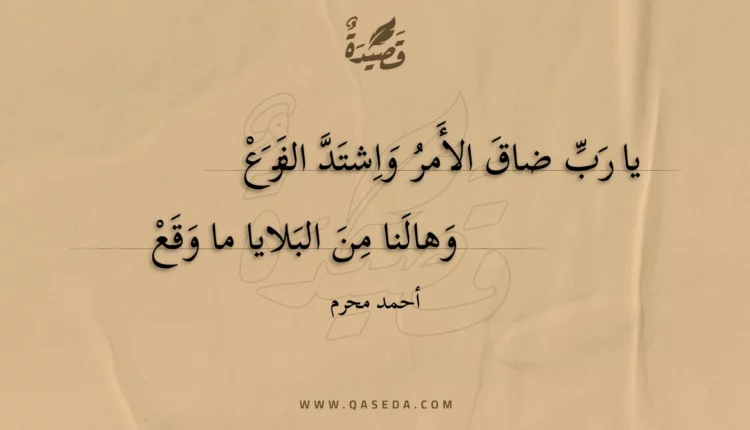 قصيدة يا رب ضاق الأمر واشتد الفزع