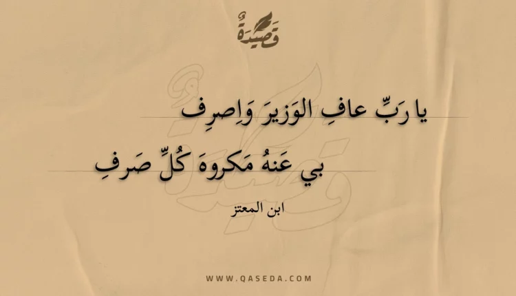 قصيدة يا رب عاف الوزير واصرف