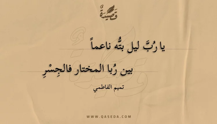 قصيدة يا رب ليل بته ناعما