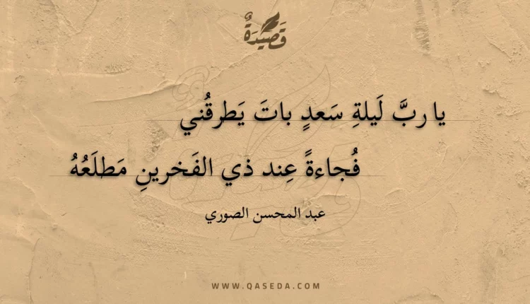 قصيدة يا رب ليلة سعد بات يطرقني