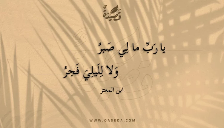قصيدة يا رب ما لي صبر